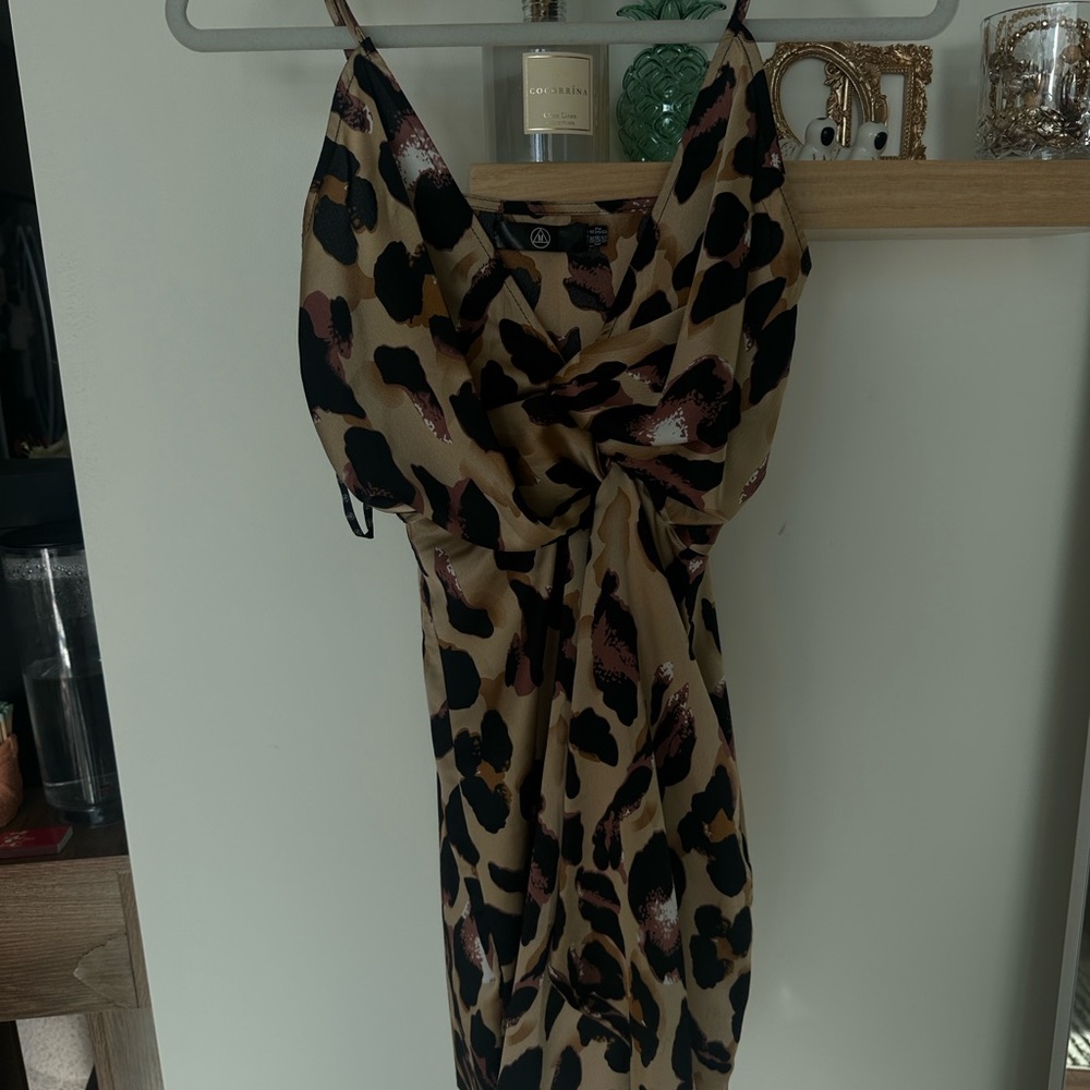 H&M Leopard Print Mini Dress - Black and Tan